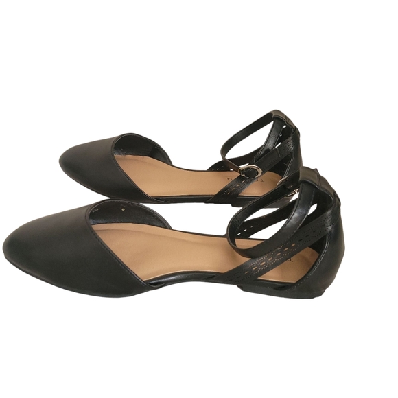 Torrid Black Almond Toe Ankle Strap Flats Wide Width Comfort Mary Jane Ballet 9W - Picture 3 of 8